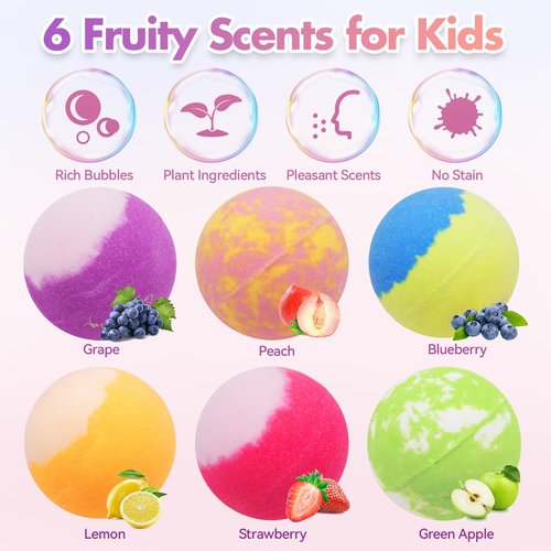 Unicorn Bath Bombs with Surprise Inside for Kids Girls, 6 Kids Bath Bombs with Jewelry Inside, Natural Bubble Bath Set for Skin Moisturizing, Birthday Christmas Easter Gifts for 4 5 6 7 8 Year Old