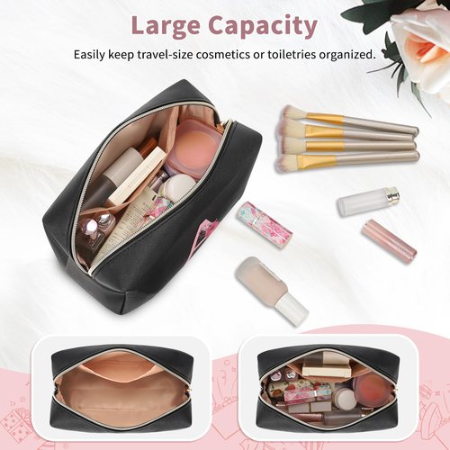 Easter Basket Gifts for Teen Girls Women, Initial Makeup Bag Small Cosmetic Bag, Birthday Gifts for Teen Girls Gifts Trendy Stuff, Personalized Gifts for Grandkids Teacher Friends Bride Bridesmaid