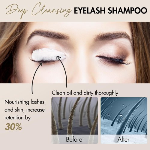 Embagol Lash Shampoo Concentrate Lash Cleaning for Eyelash Extensions Anti-allergic Hypoallergenic and Non-irritation Cleanser for Salon & Home Use(10 bags)