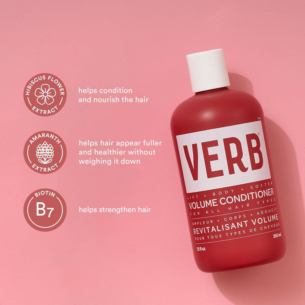 VERB Volume Shampoo & Conditioner Duo - Cleanses, Softens & Lifts Flat Hair for Fullness