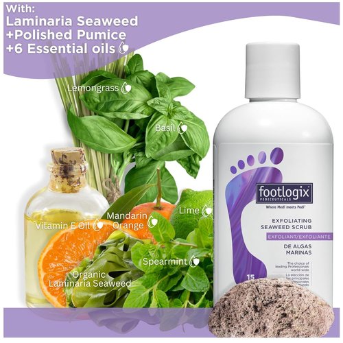 FOOTLOGIX Exfoliating Seaweed Scrub - Deep Cleansing & Revitalizing | 8.45 oz