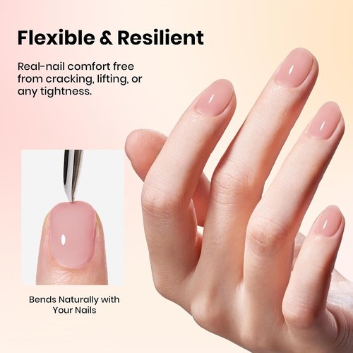 Beetles Rubber Base Gel Set - 6 Vibrant Colors | 5-in-1 Builder Base Coat for Strong, Flexible Nails - 15ml