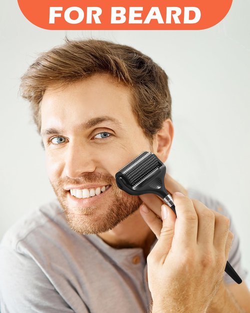 Titanium Derma Roller For Face Hair Beard，Beard Microneedle Roller For Men With Storage Case，Scalp Derma Roller For Women，Personal Use Microneedling Roller Microdermabrasion Beauty Instrument