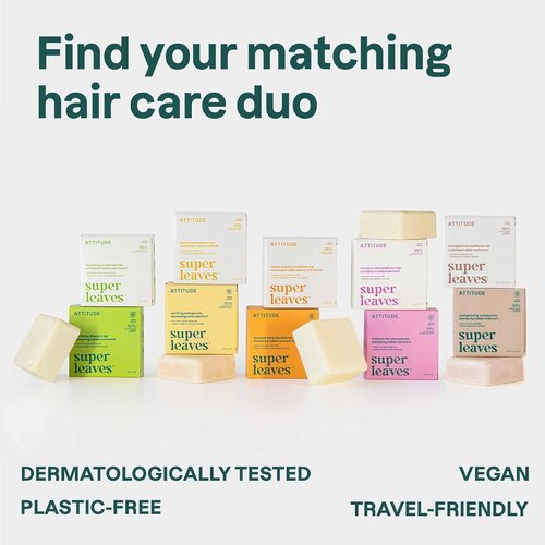 ATTITUDE Volume & Shine Shampoo Bar - Natural Soy Protein & Red Clay for Thin Hair | Vegan, 4 Oz