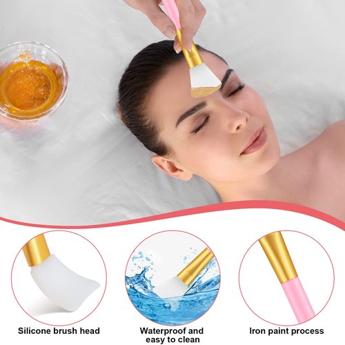 8 Pcs Hair Waxing Removal Beauty Tools Kit Include Hair Wax Cleansing Spatulas Waxing Applicator Silicone Stir Sticks Large Area Hard Wax Sticks Silicone Scraper for Removal Waxing Beauty Makeup