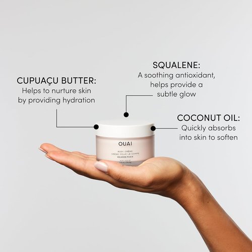 OUAI Body Cream - Hydrating Whipped Formula with Cupuaçu Butter & Coconut Oil | Travel Size (3.4 Oz)