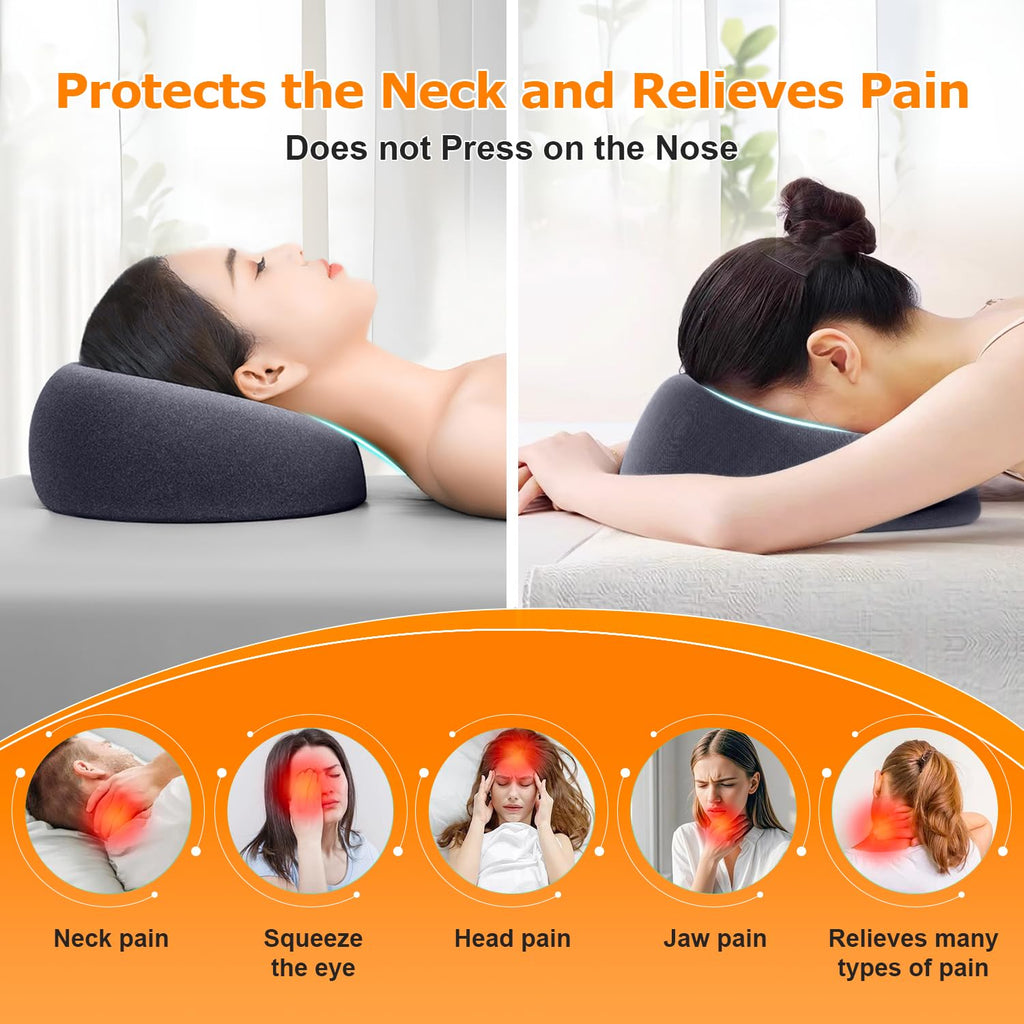 Zonngoo Massage Face Cradle Headrest for Bed,Face Down Pillow Massage Sleeping,BBL Pillow After Surgery,Post Eye Surgery Recovery,Pillow for Stomach Sleeper (Dark Gray Pro)
