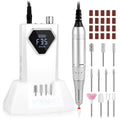 Vrenmol Professional Electric Nail Drill: 35000RPM Rechargeable Nail Drill Machine with Base Portable Nail File with Nail D rill Bits for Remove Gel Dip Acrylic Nails Nail Art Salon Use White