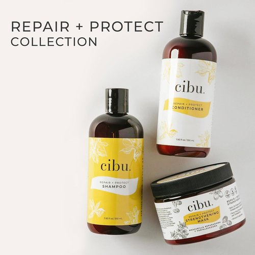 CIBU Repair Strengthening Mask - Hydrating Keratin & Almond Formula for Damaged Hair - 12oz