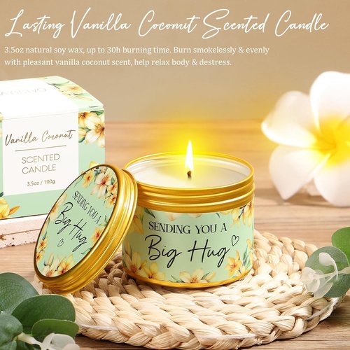 Skiennix Spa Gift Basket - Relaxing Vanilla Coconut Self-Care Set for Women | Perfect for Mother's Day, Birthdays, and Get Well Soon Gifts