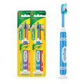 GUM Crayola Marker Children’s Toothbrush, Soft Bristled Kids’ Toothbrush Set Age 3+, Suction Cup Base, 3 Count (Pack of 2)
