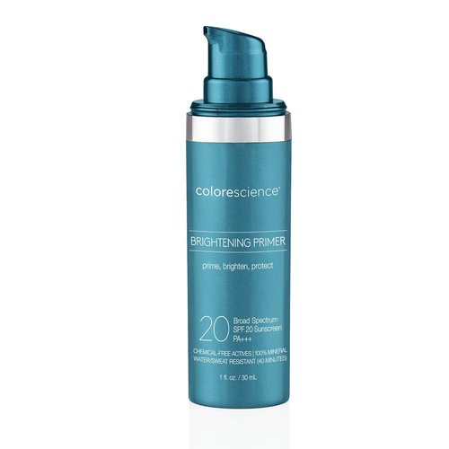 Colorescience Brightening Primer SPF 20 - Water Resistant Mineral Sunscreen, Unscented, 1 Fl Oz