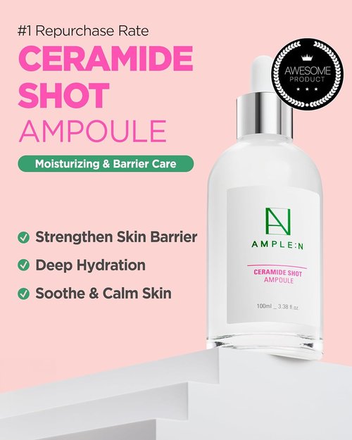 AMPLE:N Ceramide Shot Ampoule - Anti-Aging Hydrating Serum for Deep Moisturization - 3.38 fl. oz.