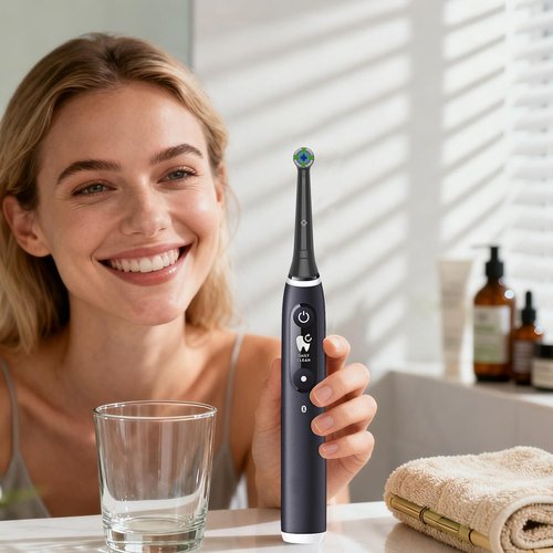 Qitizu Replacement Heads Compatible with Oral B iO Electric Toothbrush, Replacement Toothbrush Heads Fit for Oral-B iO 2/3/4/5/6/7/8/9/10 Series Toothbrush, 8 Packs (Black)