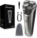 DOAO Electric Razor for Men, 100% Waterproof, Gentle on Sensitive Skin, Wet & Dry Rotary Electric Shavers for Men, Pop-up Beard Trimmer, 120 Min Shaving, 1.5H Fast Charge, Ergonomic Men's Shaver