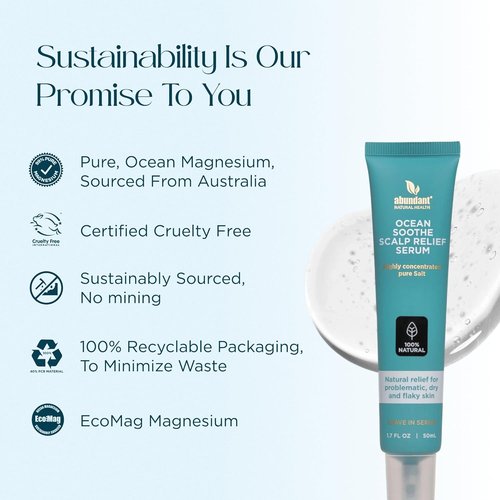 Abundant Natural Health Ocean Soothe Scalp Relief Serum - Magnesium Salt for Dry Skin | 50mL, Fragrance-Free
