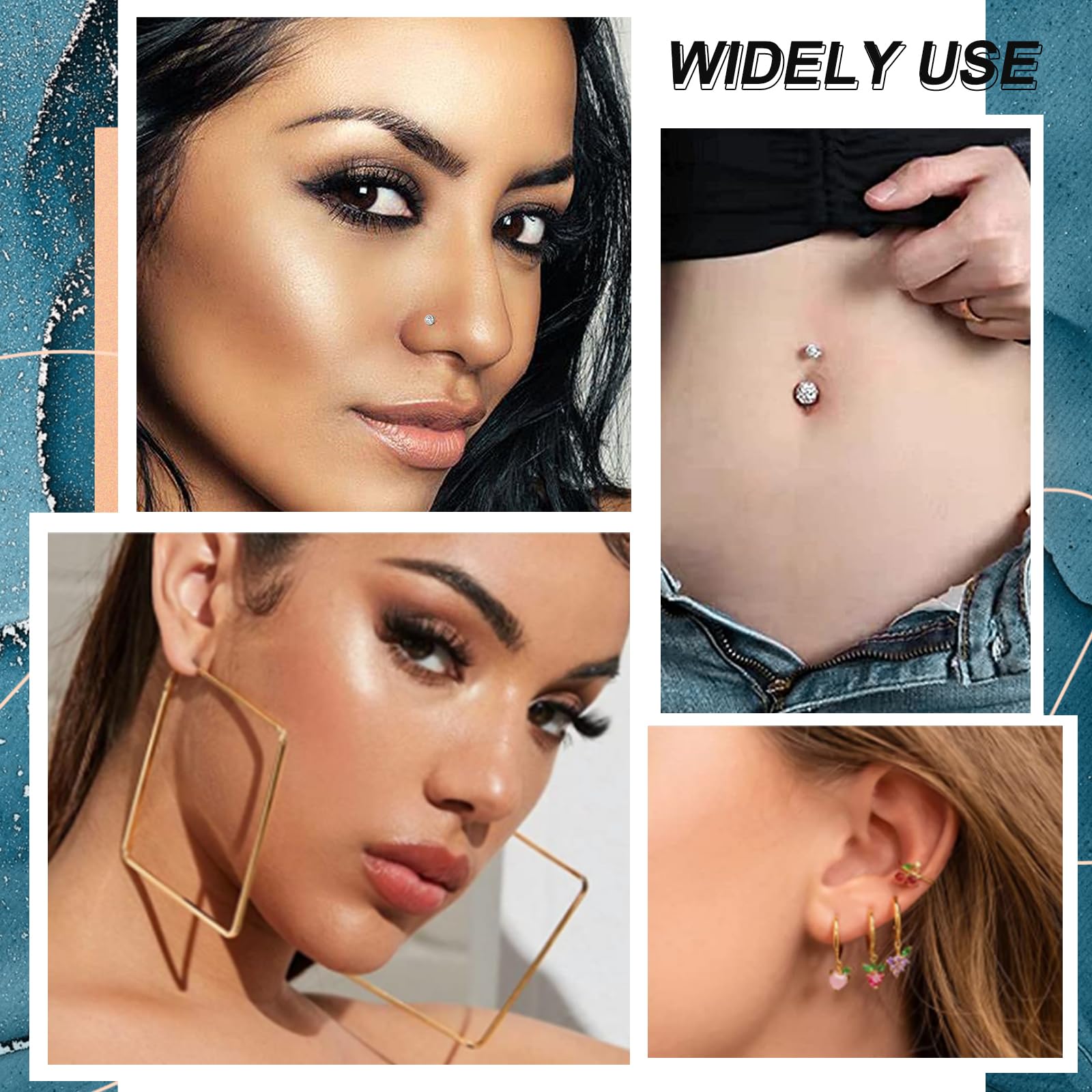 100Pcs Piercing Needles Kit - Yugui Mixed 12G 14G 16G 18G 20G Body Piercing Needle Tools for Ear Nose Septum Navel Belly Button Eyebrow Lip Hollow Needles