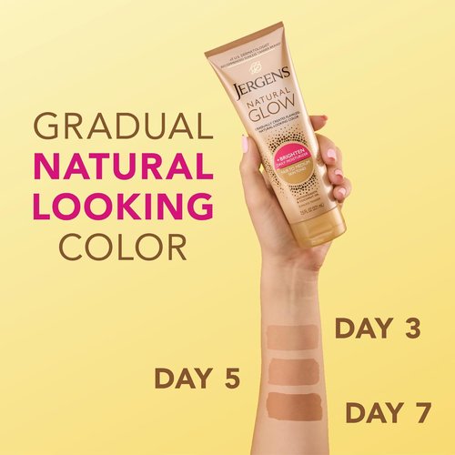 Jergens Natural Glow Self Tanner - Daily Moisturizing Body Lotion for Fair to Medium Skin Tone | 7.5 Oz
