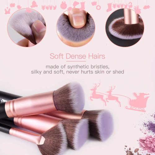 Makeup Brushes Makeup Brush Set - 16 Pcs BESTOPE PRO Premium Synthetic Foundation Concealers Eye Shadows Make Up Brushes set,Eyeliner Brushes(Black)