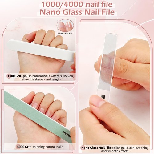 Gifts for Women Manicure Kit for Women Travel Nail Care Kit with Nail Clippers Cuticle Trimmer Cuticle Pusher Glass Nail Files and Buffers Nail Kit Pedicure Manicure Tools Cuticle Care Kit with Case