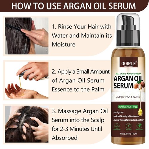 **Argan Oil Hair Serum by Regine Switzerland - Moisturizing & Anti-Frizz Treatment for Dry, Damaged Hair**