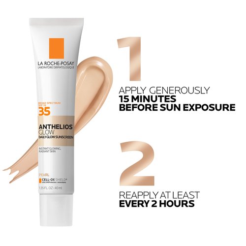 La Roche-Posay UV Glow Light Sunscreen SPF 35, Glow Sunscreen for Face, Broad Spectrum Superior Protection, Lightweight Hydrating Formula, Enhances Immediate Radiance & Delivers All-Day Glow