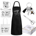 Coume 7 Pcs Hairdresser Gift Set for Women Hairstylist Apron Tote Bag Makeup Bag Mugs Scissors Charm Keychain Scissor Hair Clips and Box for Female Inspirational Appreciation Gifts