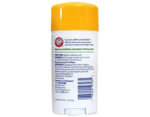 Arm & Hammer Essentials Natural Deodorant, Fresh, 2.5 Oz (Pack of 6)