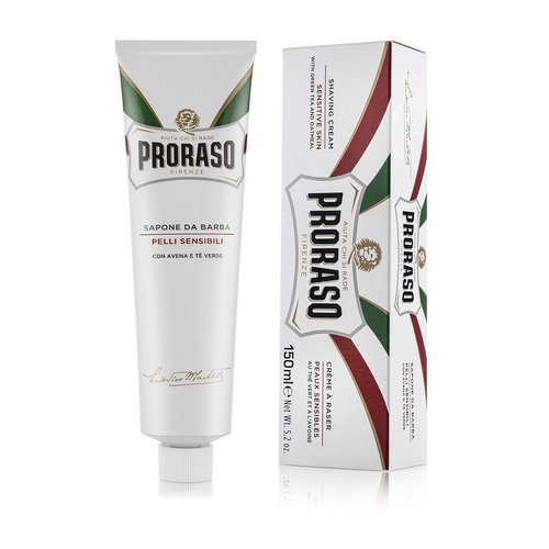 Proraso Shaving Cream - Oatmeal & Green Tea - Nourishing & Gentle Formula Shave Cream for Sensitive Skin - Premium Italian Shaving for Men - 5.2oz