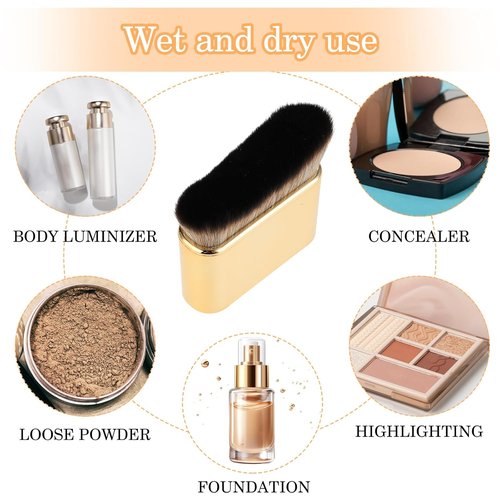 Divina Vitae Self Tan Brush - Soft Body Makeup Tool for Flawless Tanning | Portable Gold Design