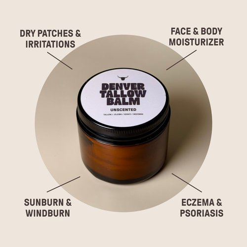 Tallow and Honey Balm - Unscented - Grass Fed Beef Tallow, Organic Jojoba Oil, Raw Honey, Raw Beeswax