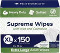 NorthShore Supreme Heavy-Duty Quilted Wipes - X-Large 9x13 in. | 50 Count, 3-Pack for Ultimate Cleanliness