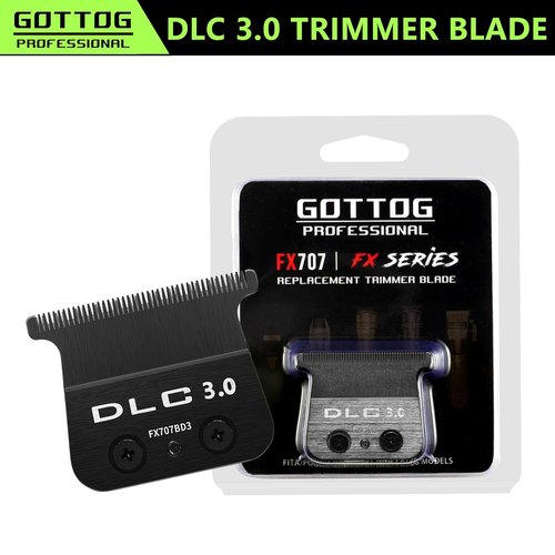 DLC 3.0 Replacement Blades - Zero-Gapped for FX787 & FX726 Trimmers | Compatible with Barberology FX707BD3 - Black