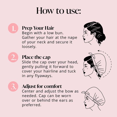 GRACE & COMPANY Luxury Shower Cap For Women - 100% Waterproof, Reusable, Washable & Breathable Shower Caps - Casablanca(Bag Packaging)