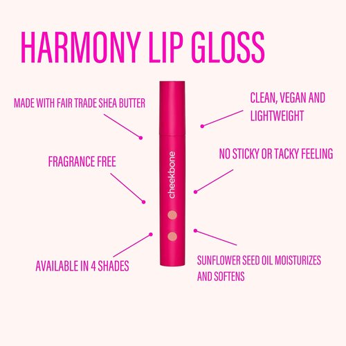 Cheekbone Harmony Lip Gloss - Birch | Moisturizing & Vegan Formula with Shea Butter, 0.22 oz.