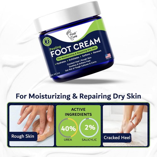 FOOT CURE Tea Tree Oil Foot Cream - Moisturizing Relief for Dry, Cracked Feet | 2 oz