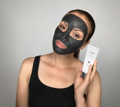 PÜR MINERALS Downtown Detox Black Lemon Face Mask - Detoxify & Soothe Skin with Charcoal & Green Tea Extract