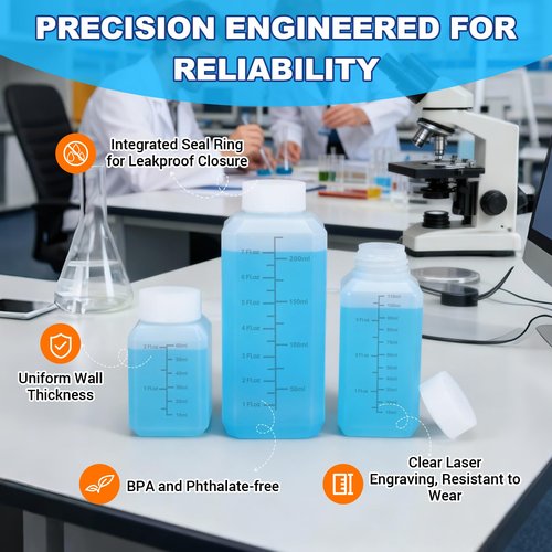 UMETASS Premium Plastic Bottles with Lids -6 Pack 4oz Small Travel Containers, Leak-Proof Squeeze Bottles for Liquid, Pill, Water Storage, Clear Empty Containers with Caps
