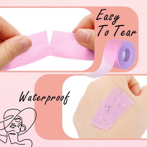 Nuanchu 4 Rolls Lash Tape for Eyelash Extensions Breathable Eyelash Tape for Extensions Adhesive Microporous Lash 0.98 Inch x 3.9 Yard/Roll(Purple)