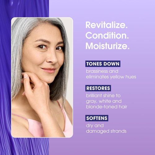 One 'n Only Shiny Silver Conditioner - Purple Formula to Neutralize Yellow Tones | Restores Shine & Moisture for Blonde, Gray & Highlighted Hair (12 oz)
