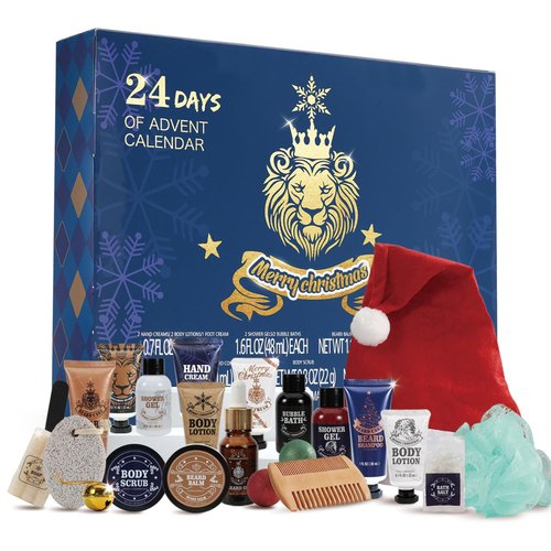 Advent Calendar 2025 for Adults, BODY & EARTH 24-Day Mens Advent Skincare Calendar 24PCS Beard Care Grooming Set, 2025 Beauty Countdown Calendar Christams Holiday Suprise Gift for Dads Boyfriend