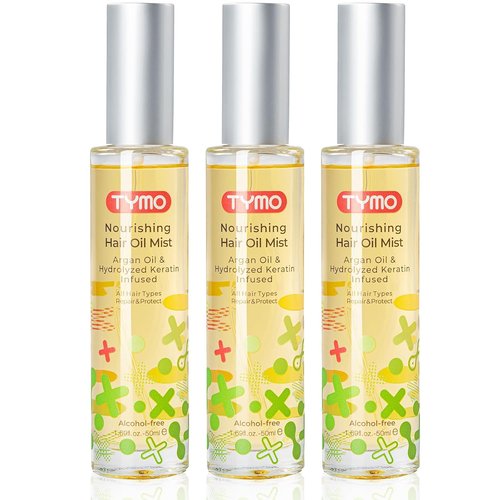 TYMO Argan Hair Oil Spray - Hydrating 6 Blend Oil for Frizzy & Dry Hair, Organic Daily Treatment | Pack of 3