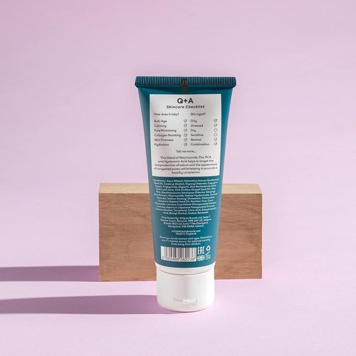 Q+A Zinc PCA Daily Moisturizer - Hydrating Face Cream for Oily Skin | Niacinamide & Ginseng, 75ml