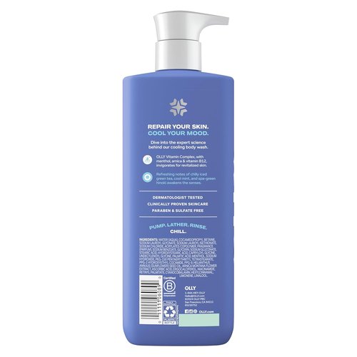 OLLY Body Wash - Cool Mood Formula with Arnica & Vitamin B12 for Hydrated Skin | 17 Fl Oz