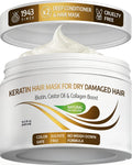 VITAMINS Keratin Hair Mask - Deep Conditioning Treatment for Dry, Damaged Hair | 13.5 Fl Oz