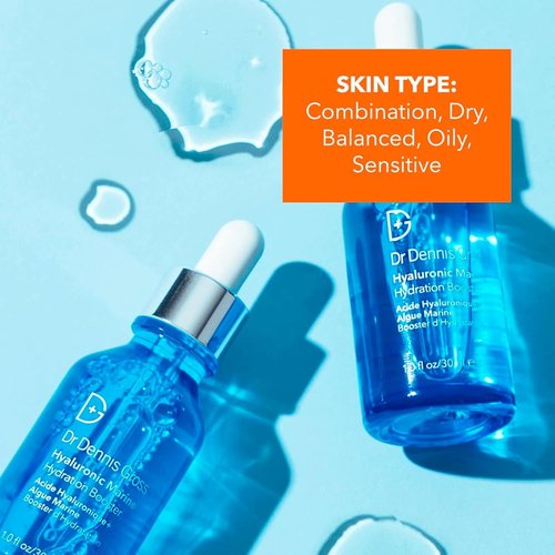 Dr. Dennis Gross Hyaluronic Marine™ Hydration Booster - Intense Moisture for Dehydrated Skin, 1 fl oz