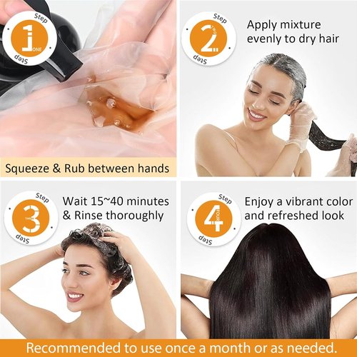 Chestnut Brown Hair Dye Shampoo by [Brand Name] - 3-in-1 Instant Color & Gray Coverage, 16.9 Fl Oz