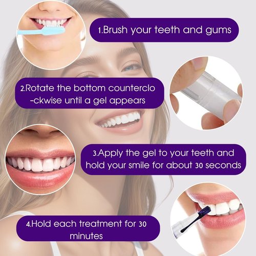 3Pcs Teeth Whitening Pen, Teeth Whitener Pen Gel Effective Tooth Whitening Pens Kit for Stain Removal, Friendly, Painless, Low Sensitivity, Portable for Home Use