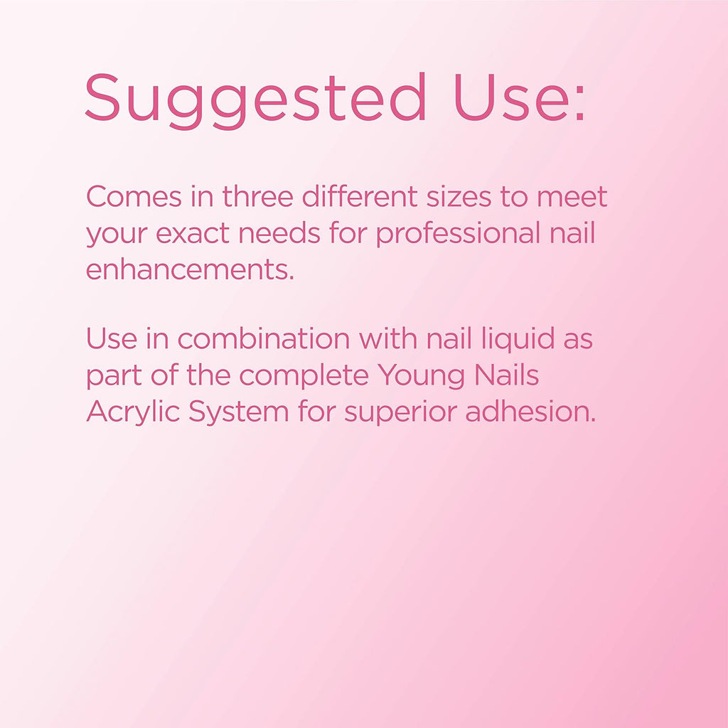 Young Nails Acrylic Core Powder - Professional Self-Leveling Nail Powder for Extensions | Clear, Nude, Pink, White - 660g