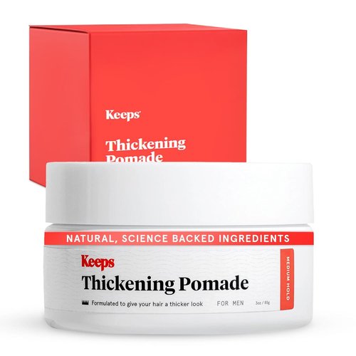 Keeps Thickening Pomade for Men - Medium Hold Matte Finish Styling - Biotin Formula for Fuller Hair - 3 Oz Travel Size